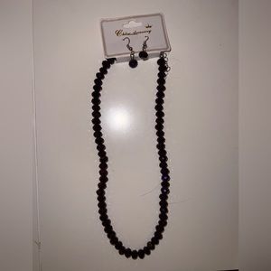 purple necklace and earrings set